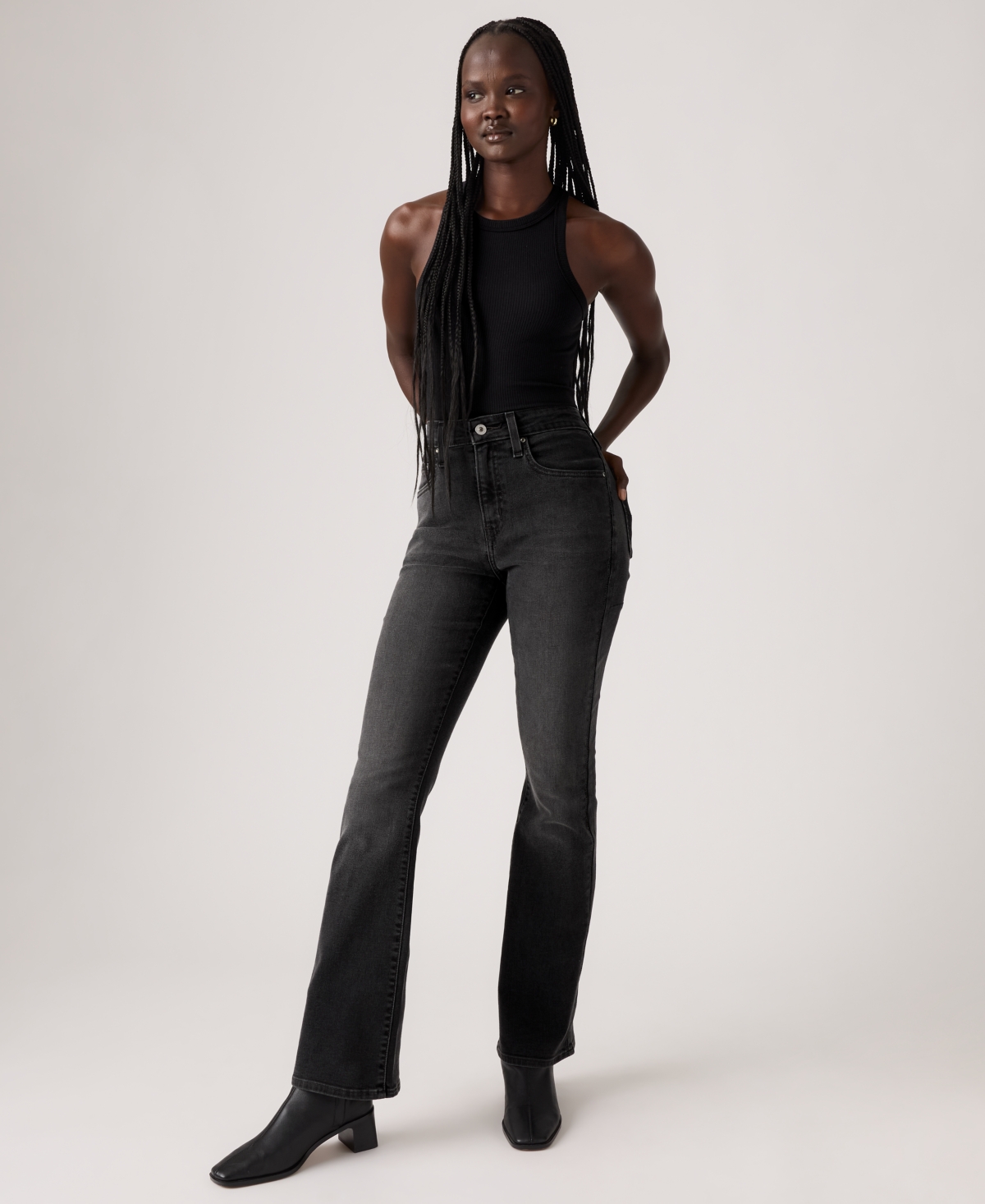 Levi's 725 High-waist Classic Stretch Bootcut Jeans In Black