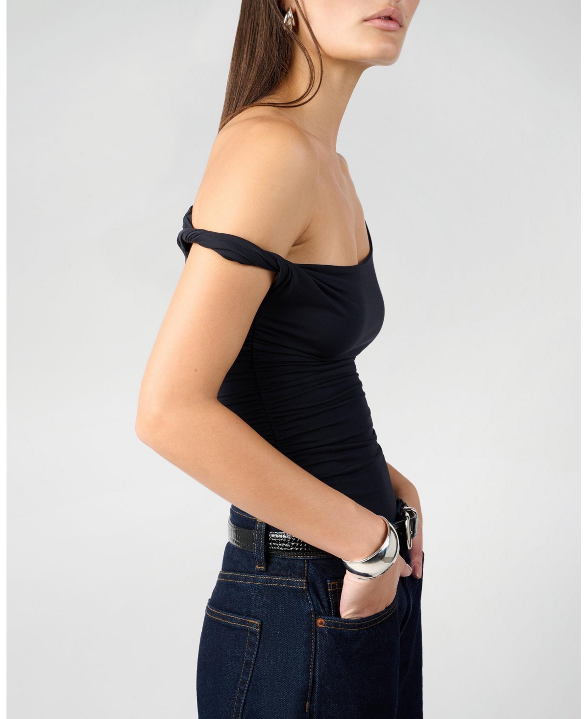 WeWoreWhat Women's Twisted Off The Shoulder Top
