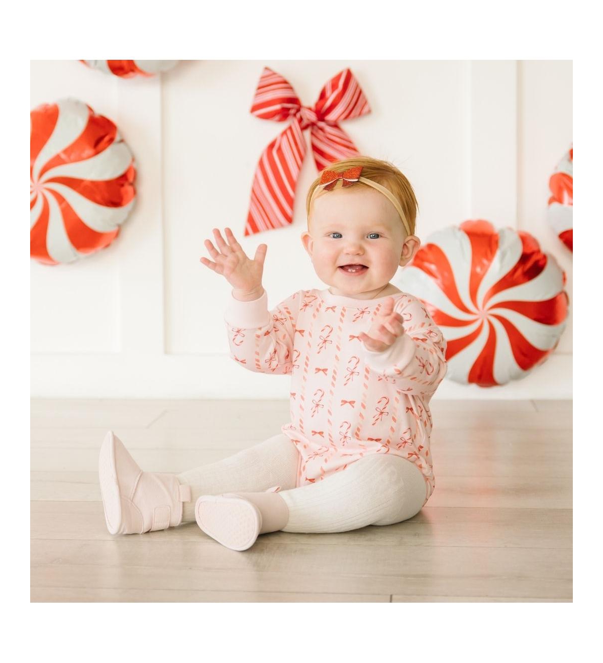 Sweet Wink Baby Girl's Red Glitter Bow Baby Headband