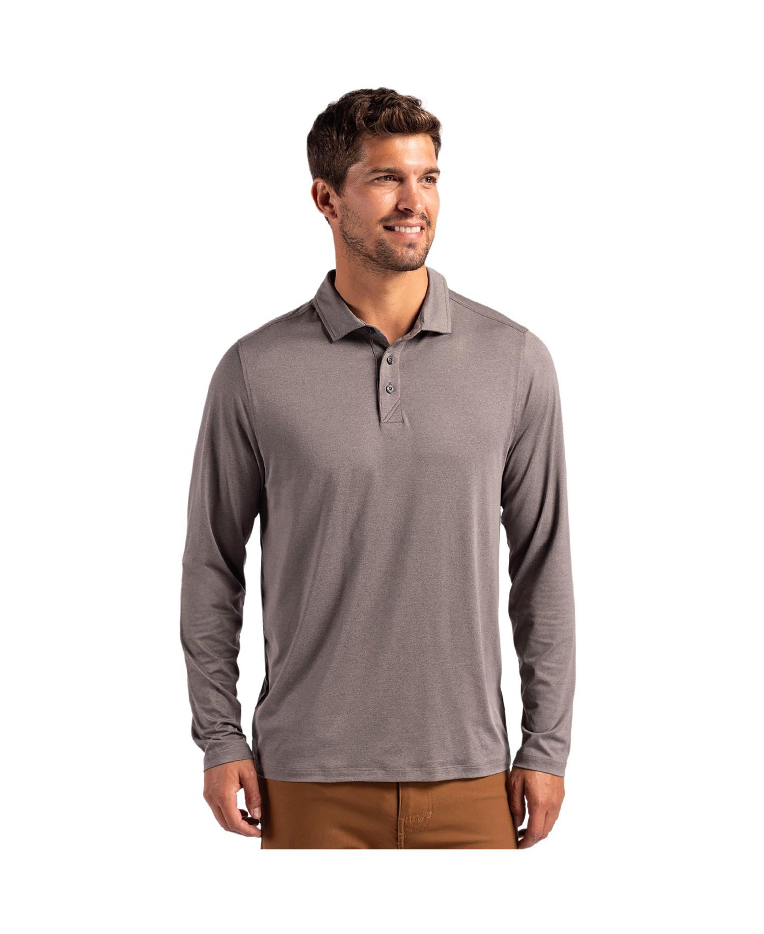 Men's Cutter and Buck Coastline Epic Comfort Recycled Long Sleeve Polo