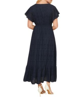 Women's Cotton Broderie Anglaise Wrap Midi Dress