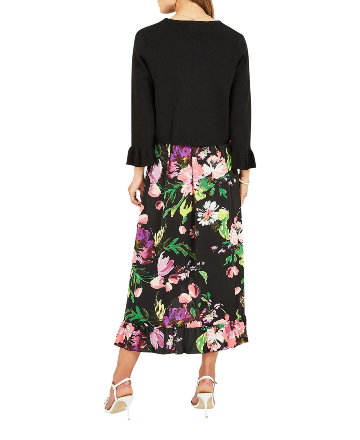 Yumi Women's Cropped Cardigan With Bell Sleeves