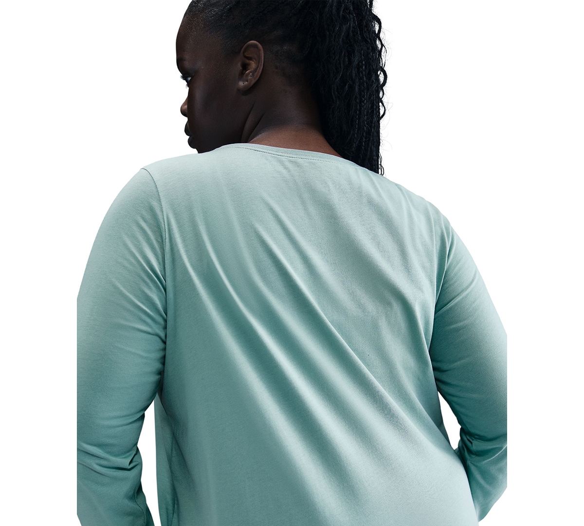 Nike Plus Size Sportswear Club Long-sleeve T-shirt In Green