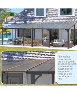 16'x12' Wall Mounted Gazebos Pergola