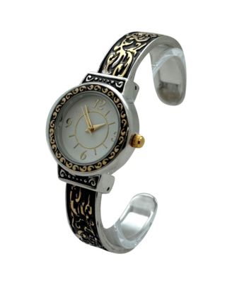 Antique Style Elegant Cuff Women Watch, Two Tone