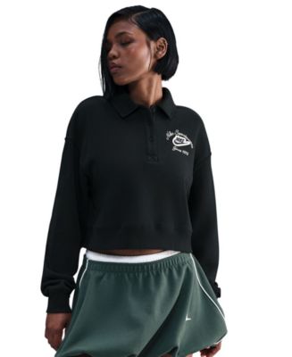 Nike Women's Phoenix Fleece Loose Collared Top - Macy's