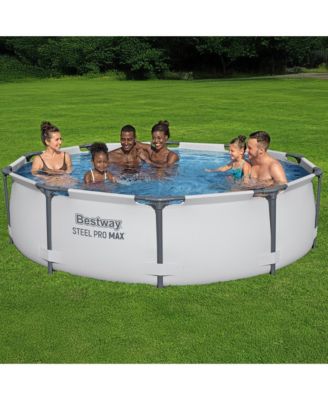 Steel Pro MAX 10'x30" Round Above Ground Outdoor Swimming Pool with Pump