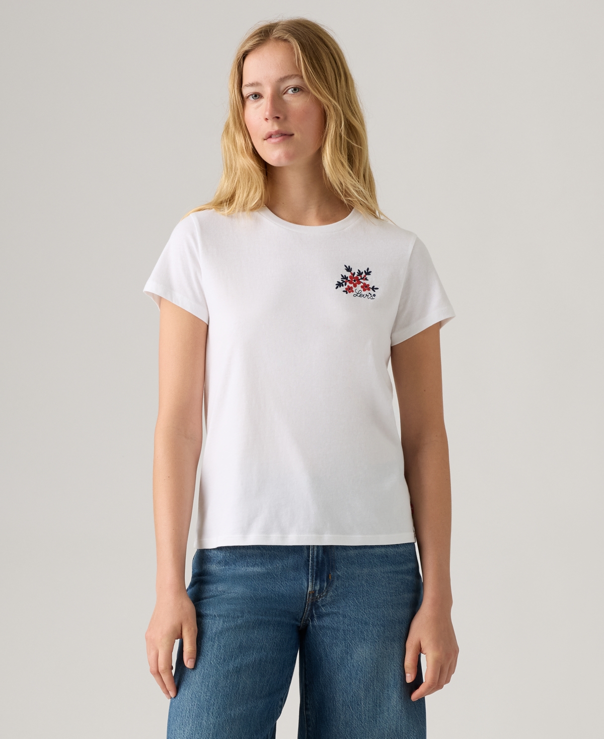 Levi's Women's Perfect Graphic Logo Cotton T-shirt In White