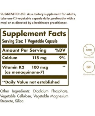 Natural Vitamin K2 (MK-7) ,100 mcg ,50 V Caps