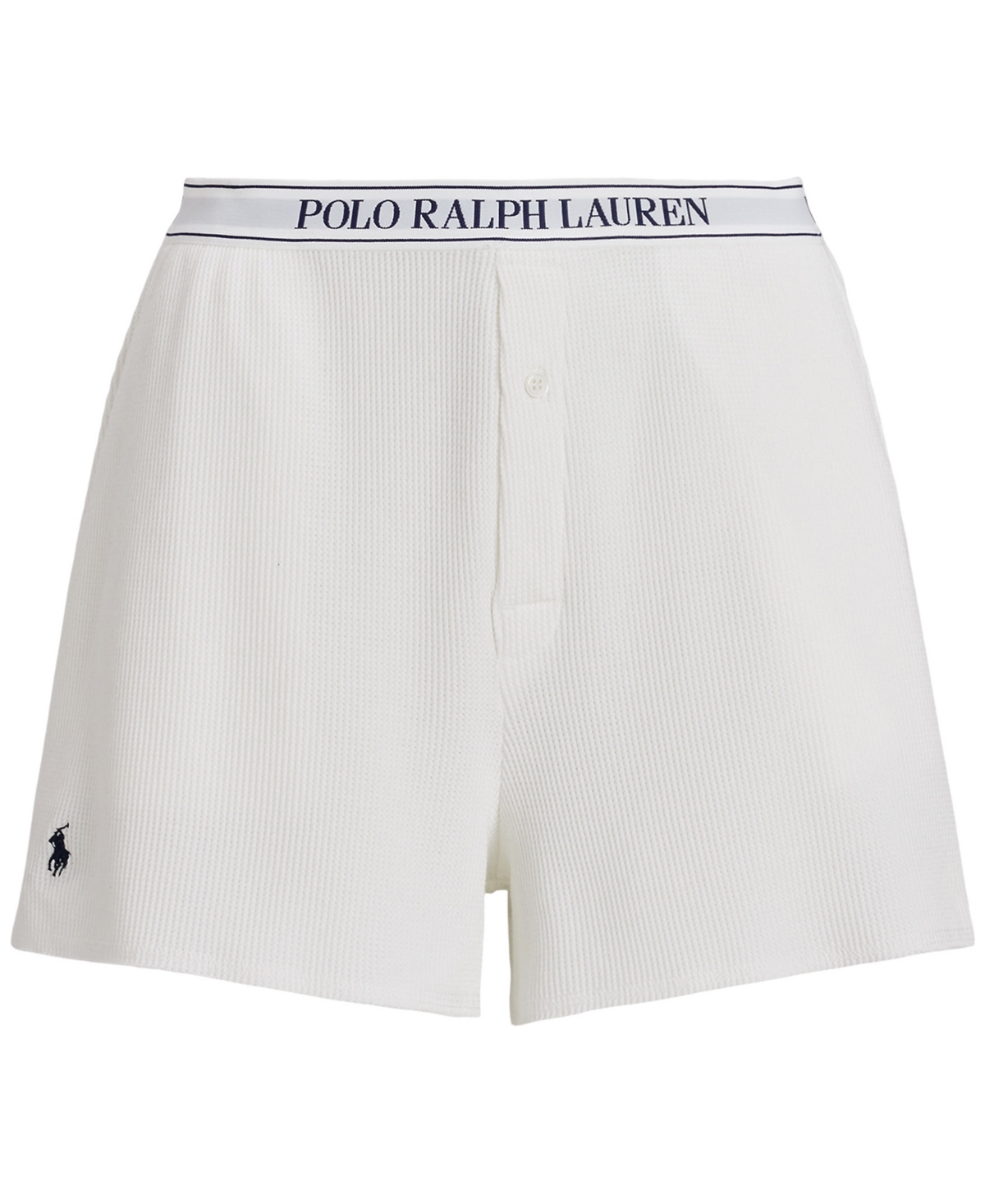 Polo Ralph Lauren Women's Waffle Pull-on Boxer Shorts In White