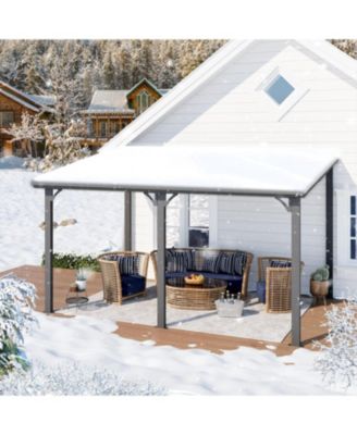 14'X10' Hardtop Gazebo Outdoor Pergola Lean to Metal Pergolas