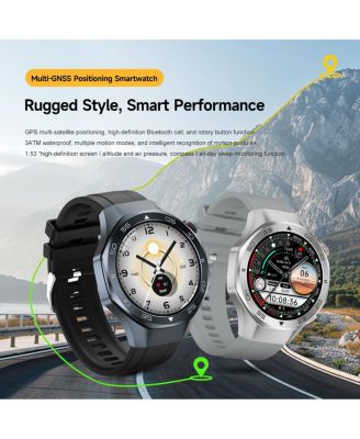 Multi-GNSS Outdoor Sports Watch with Bluetooth Calling Altimeter Barometer 3ATM Waterproof -Silver