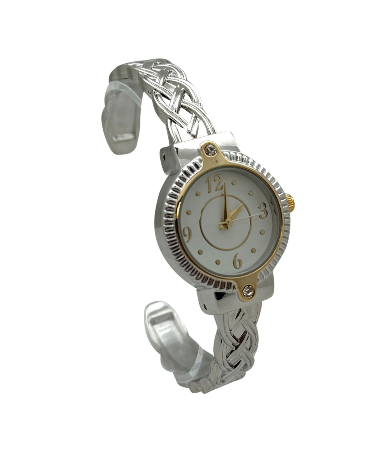 Olivia Pratt Bright Metallic Elegant Cuff Women Watch, Two Tone