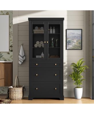 70inch Modern High Freestanding Tall Bathroom Cabinet for Bathroom Living Room Kitchen Storage