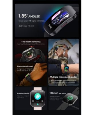 1.85" AMOLED Curved Screen Smart Watch Multifunctional With Bluetooth Voice Calling, Health, Sport Modes, IP68 for Women Men - Pink