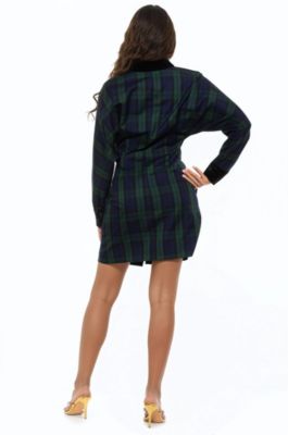 Women's Velvette Plaid Dress