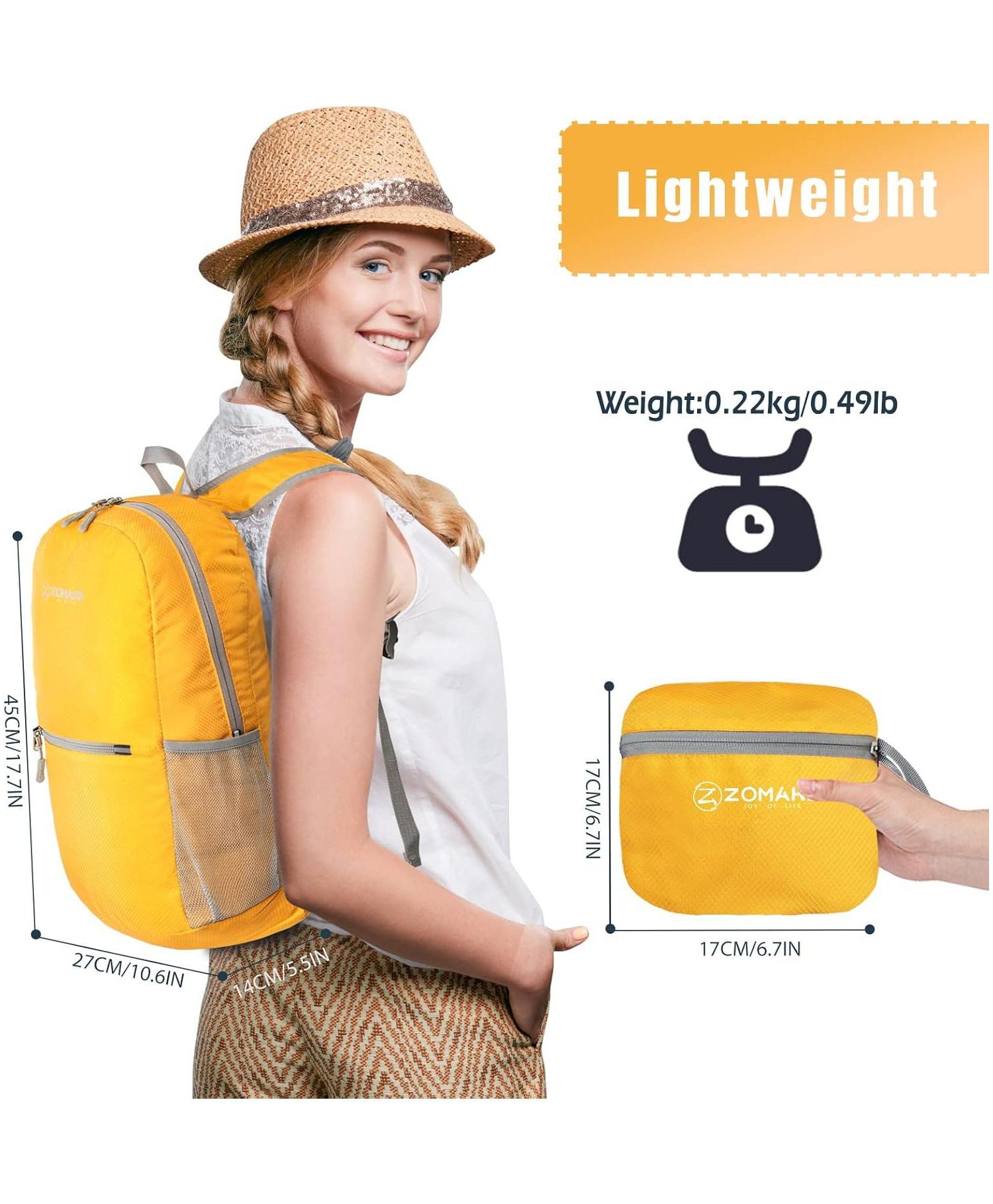 Ultra Lightweight Hiking Backpack 20L, Packable Small Backpacks Water Resistant Daypack for Women Men