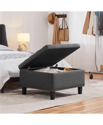 Button-Tufted 50-inch Ottoman Entryway Bench Footstool Bench