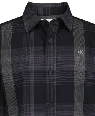 Boys' 8-20 CK Intricate Plaid Long Sleeve Shirt