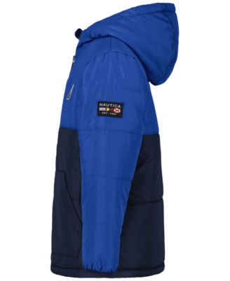 Boys' 8-20 Color Block Long-Sleeve Puffer Jacket