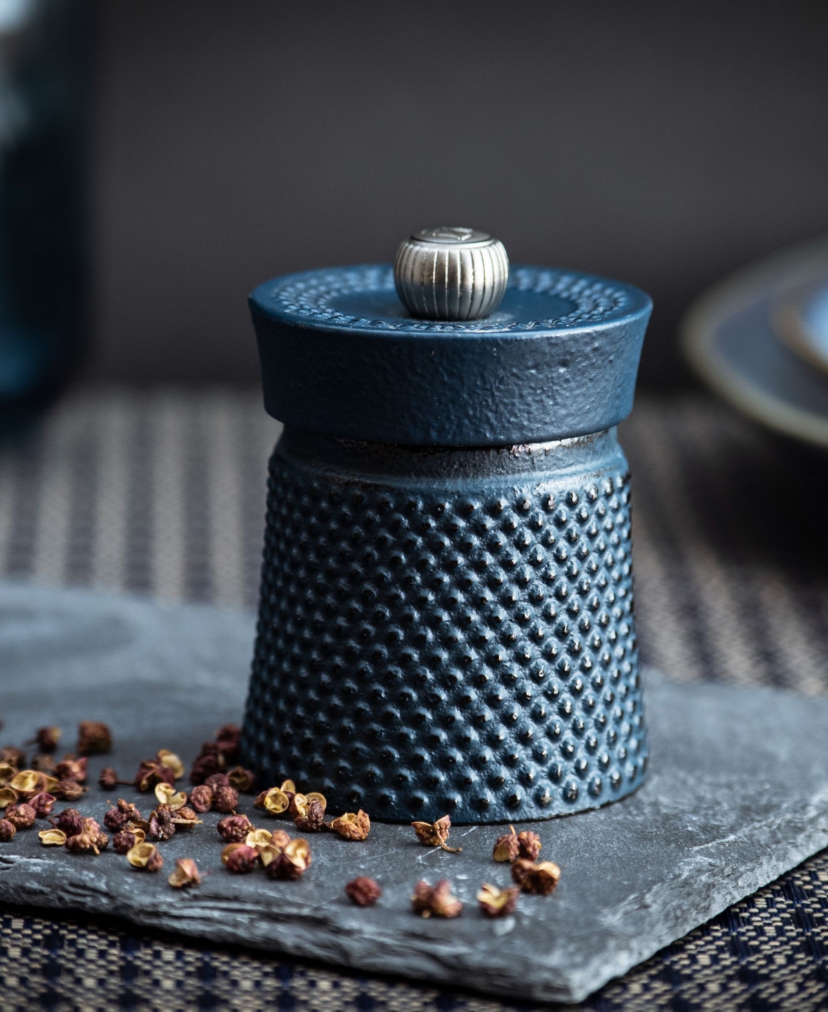 Peugeot Bali Cast Iron 3" Pepper Mill In Blue