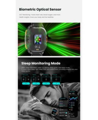 1.96" AMOLED Smart Watch for Women Men Outdoor Sport Multifunctional With Bluetooth Calling,Intelligent Reminder 5 ATM -Black