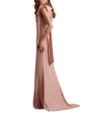 Women's Cassia Bow-Shoulder Crepe Gown