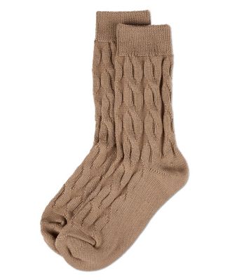 Women's Neutral Twisted Knit Essential Boot Socks