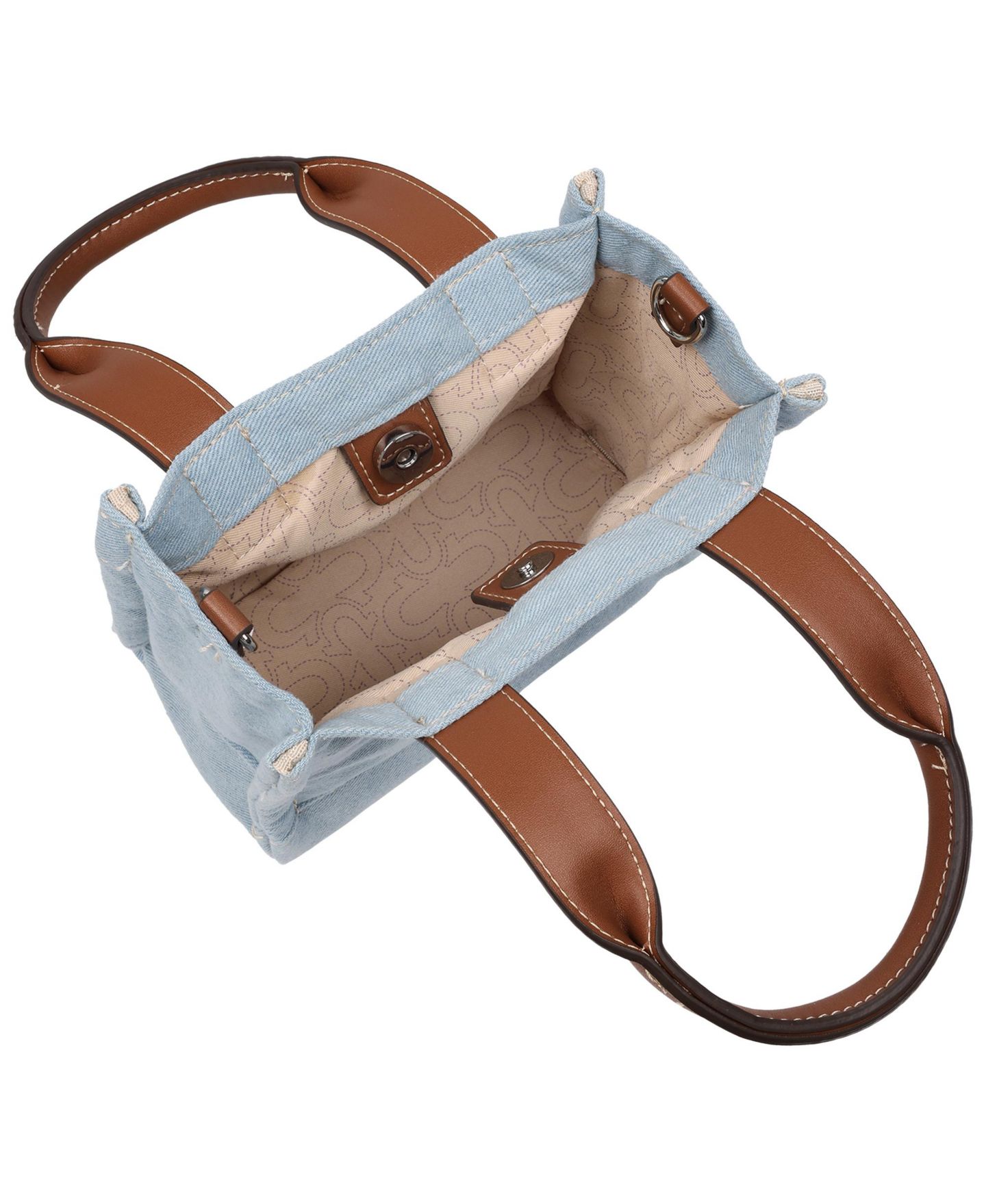 Женская сумка True Religion Retro Horseshoe Denim Mini Tote, цвет: Джинсовый — фото 6