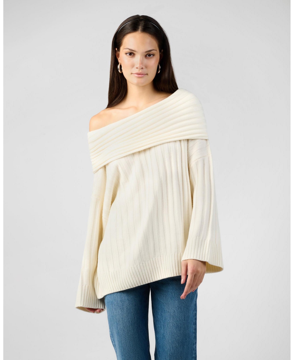 WeWoreWhat Women's Oversized Off Shoulder Sweater