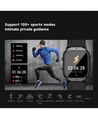 1.96'' AMOLED HD Large Screen Smart Watch For Men With Movement Call, Heart rate Blood oxygen Blood pressure monitoring, 1ATM -Blue line