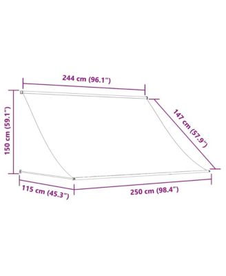 Awning Yellow and White Steel frame 98.4 x 59.1 in Retractable