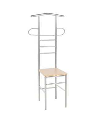 Valet Light brown and silver gray Metal frame, Engineered wood seat