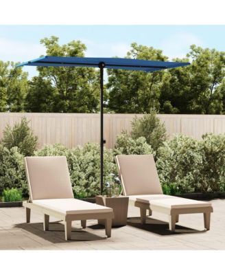 Garden Parasol Azure blue 100% polyester, aluminum Large