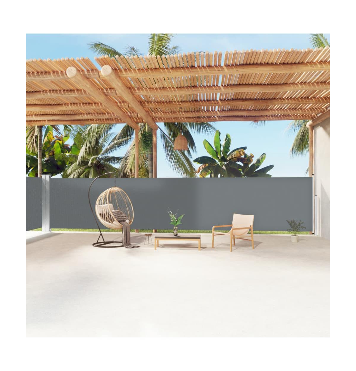 Side Awning Anthracite Fabric (100% polyester) with Pu coating