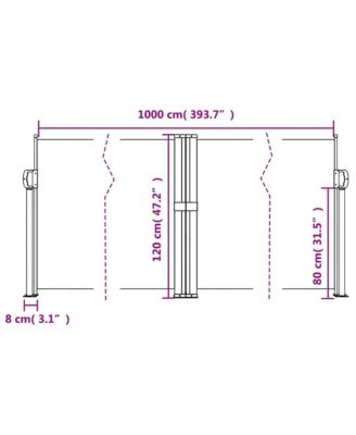 Retractable Side Awning Anthracite 100% polyester with PU coating