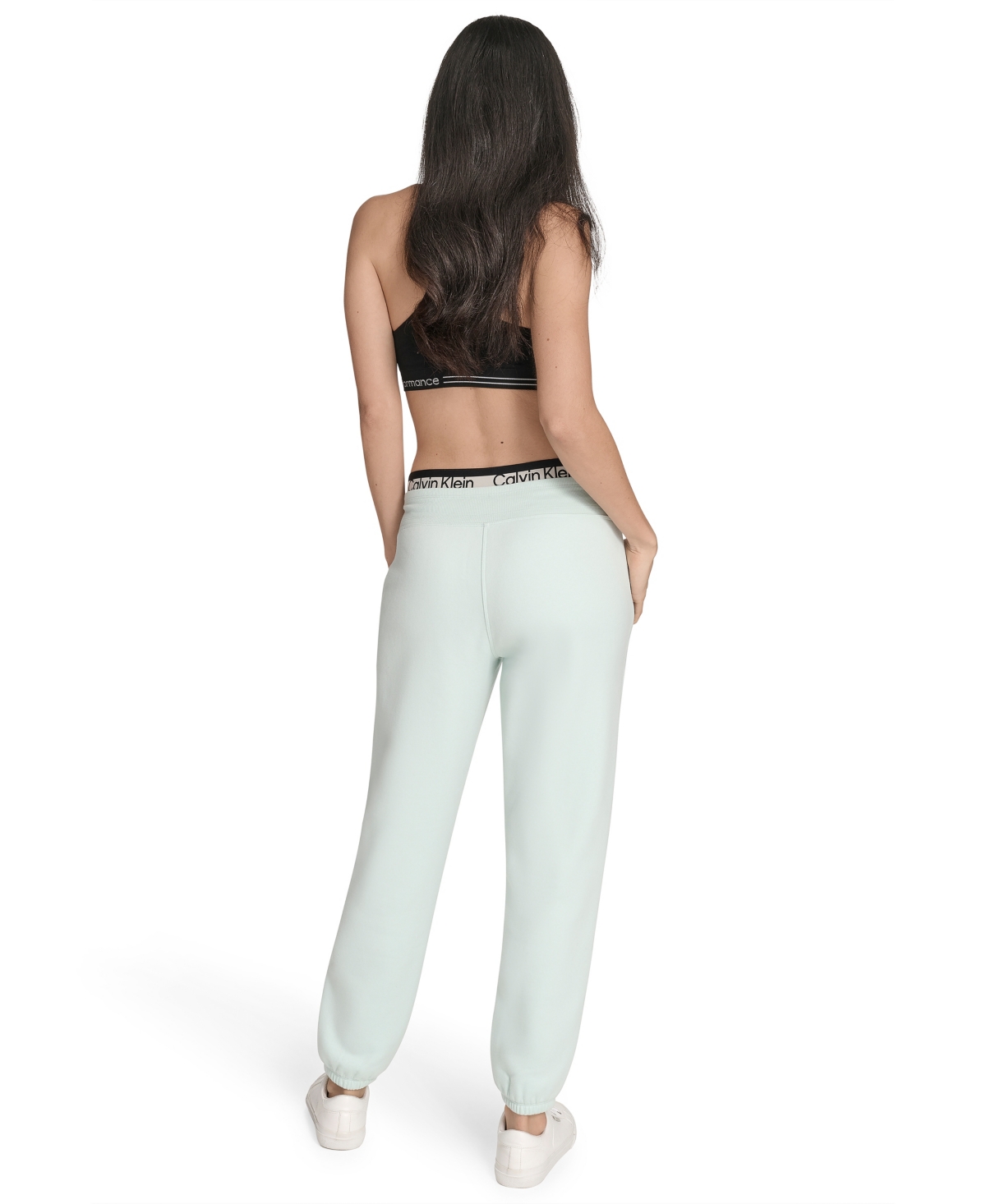 Calvin Klein Women's Performance Logo Stripe Jogger Sweatpants In Green