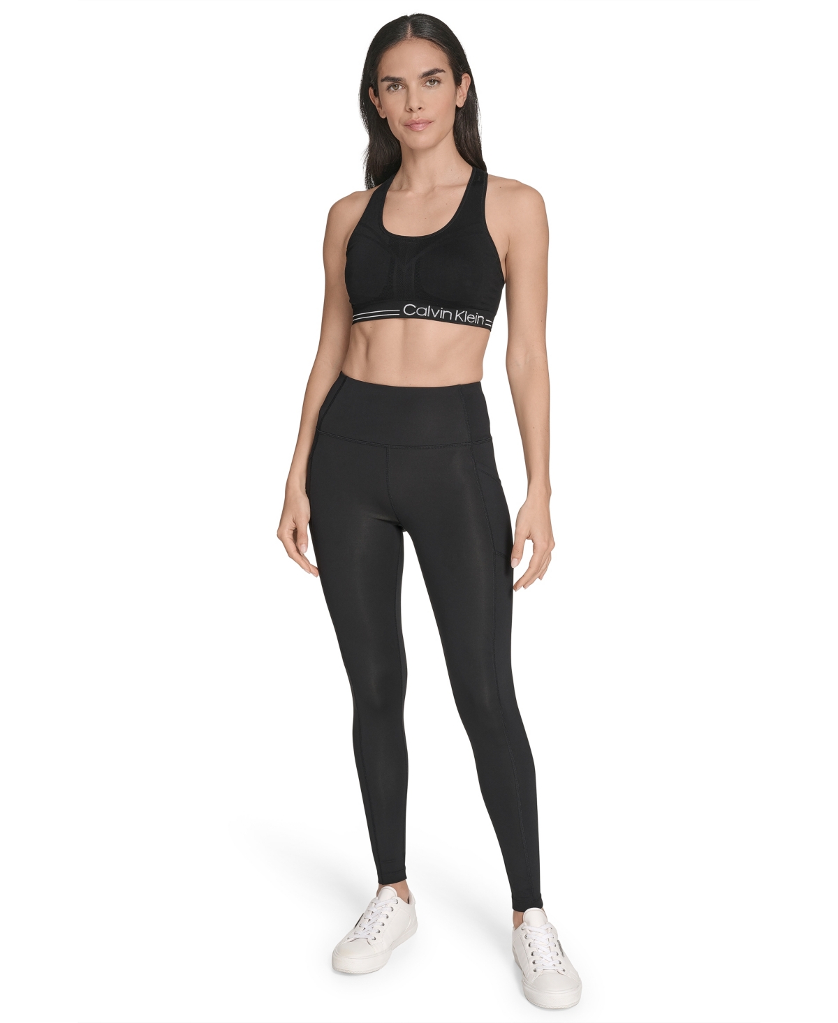 Calvin Klein Women's Performance High Waist Side Pocket Tights In Black