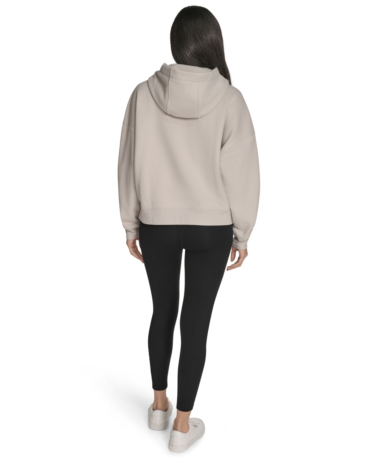 Calvin Klein Women's Performance Metallic Outline Logo Fleece Hoodie In Brown