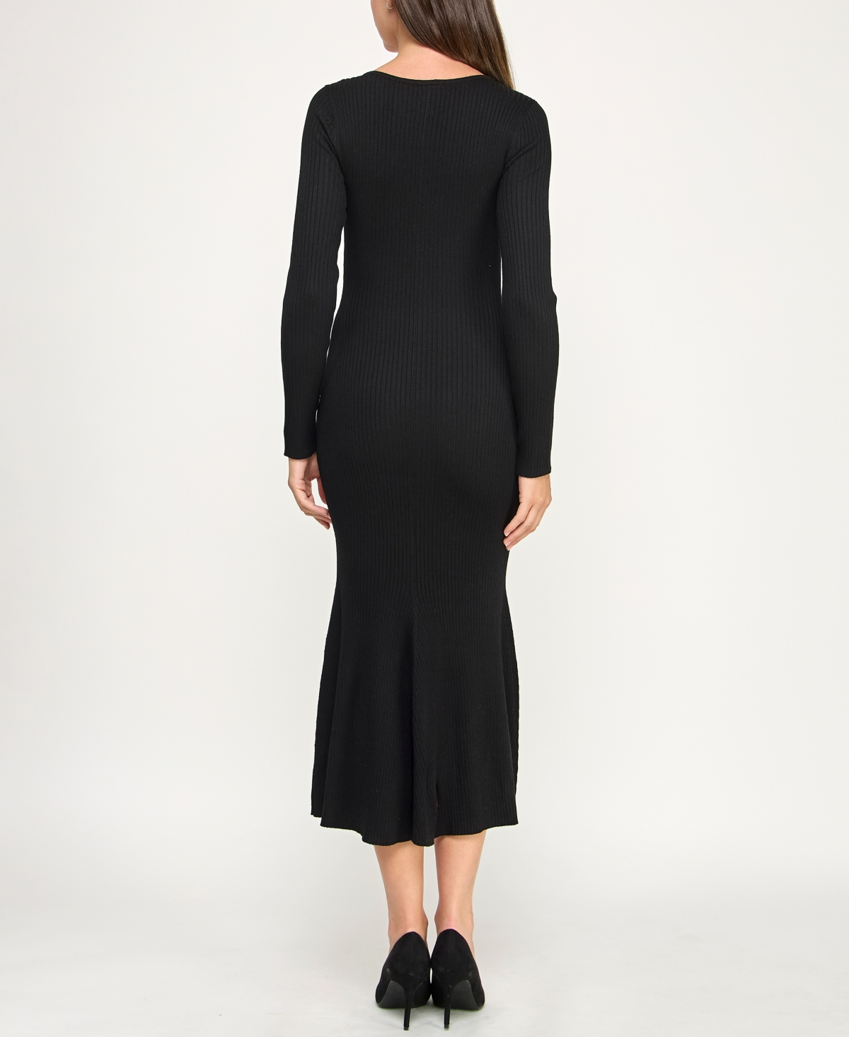 Rosie Harlow Juniors' Square Neck Midi Dress In Black