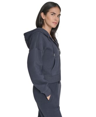 Women's Fleece Crop Zip-Front Long-Sleeve Hoodie