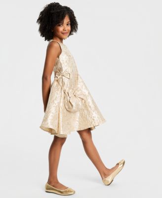 Girls' 7-16 Sleeveless Brocade Dress and Side Bag, 2-Piece Set
