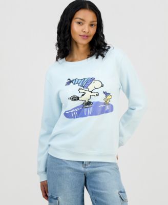 Love Tribe - Juniors' Snoopy Ice Skating Sweatshirt