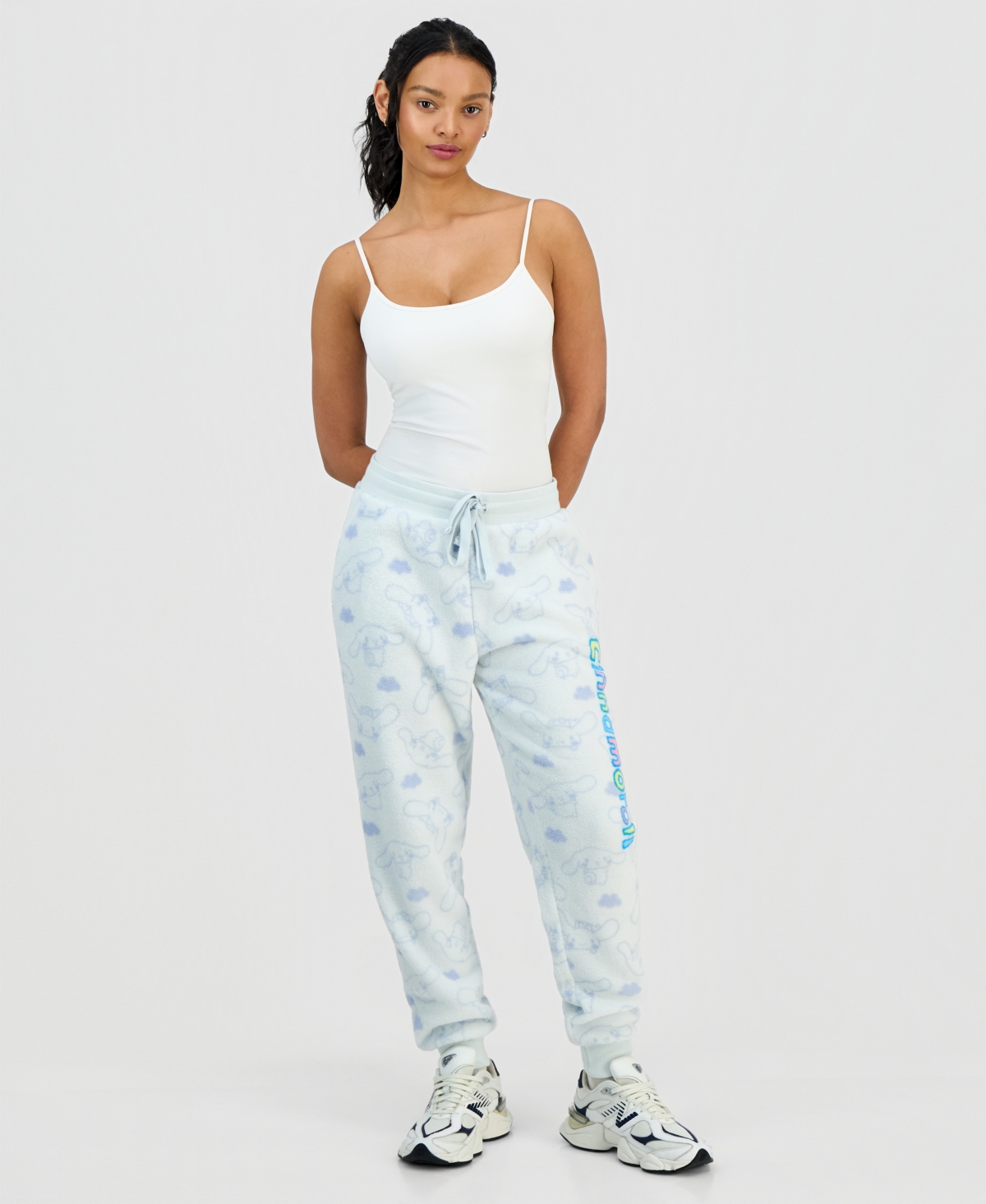Love Tribe Juniors' Cinnamoroll Woobie Jogger Pants In Blue