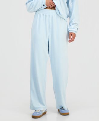 Juniors' Velour Wide-Leg Pants