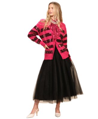 Women's Long Sleeve Striped Cardigan Sweater
