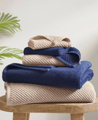 Diagonal Ribbed Cotton 6-Pc. Washcloths Set