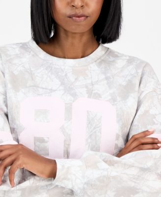 Juniors' Patch Crewneck Long-Sleeve Sweatshirt 