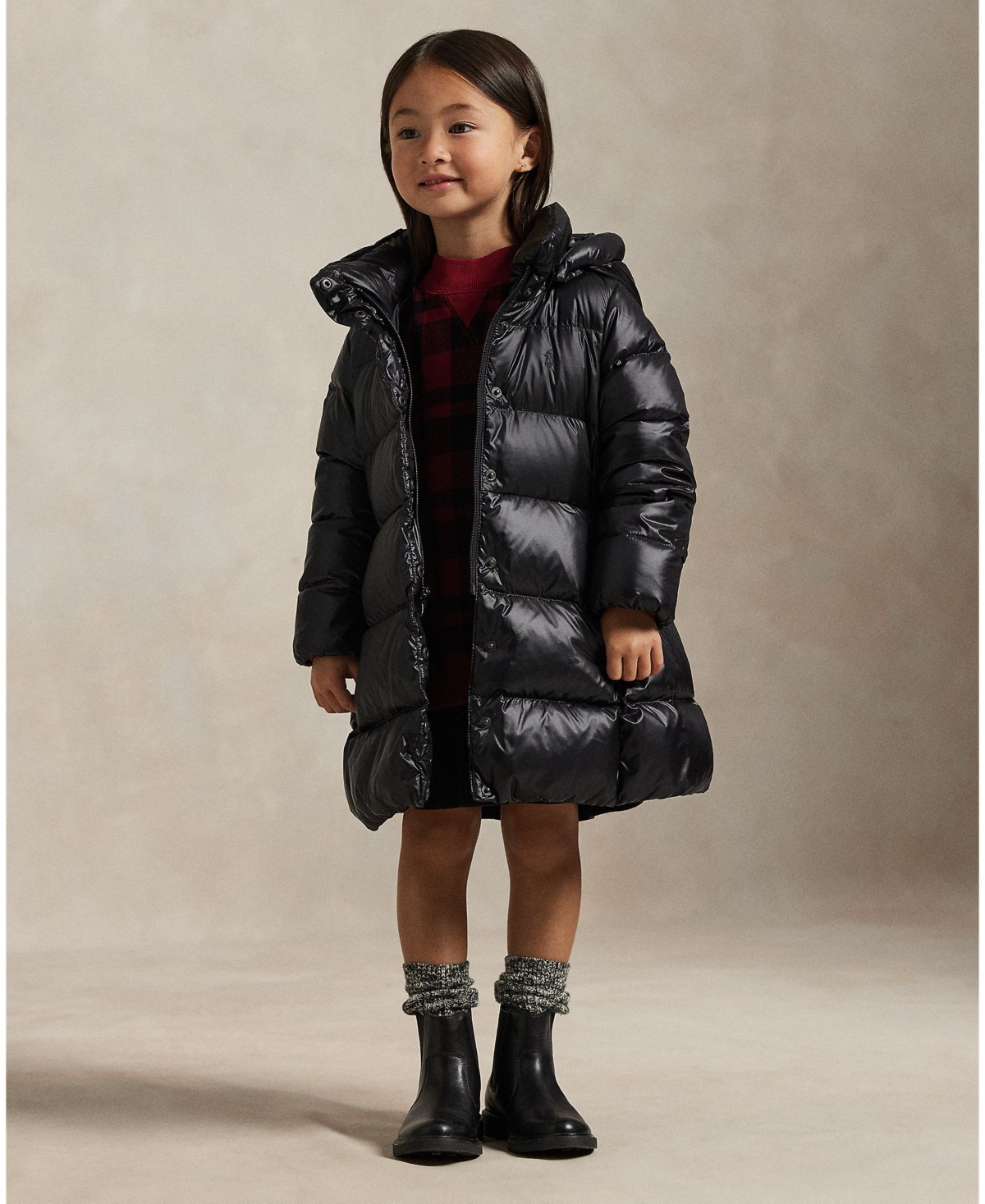 Polo Ralph Lauren Ralph Lauren Down Hooded Long Jacket In Black