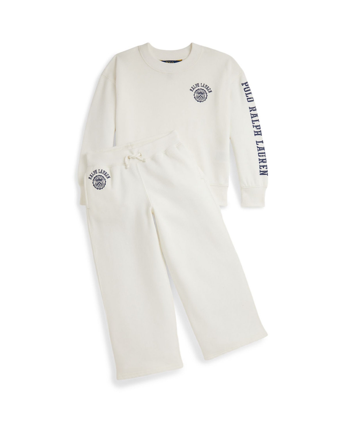 Polo Ralph Lauren Girls 2t-6x Logo Crest Wide-leg Pants In White